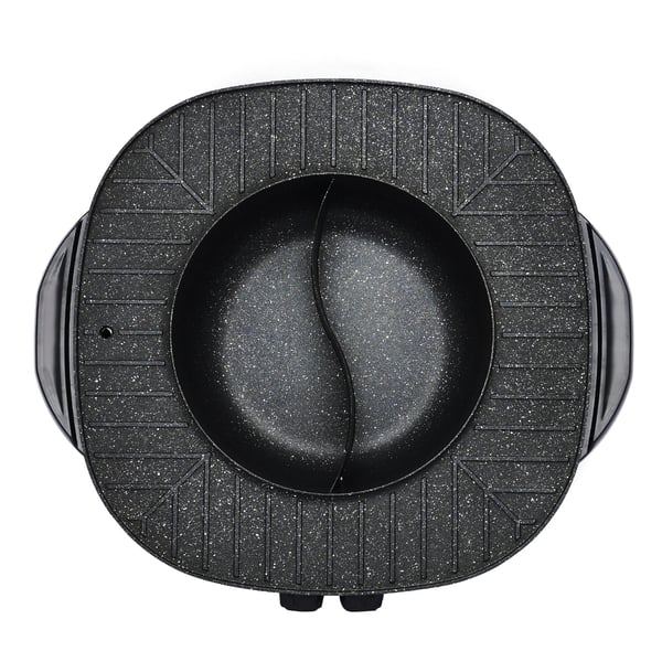 Elektrisk Grill & Hot Pot, 2000W Effekt, Non-Stick Overflade,sort