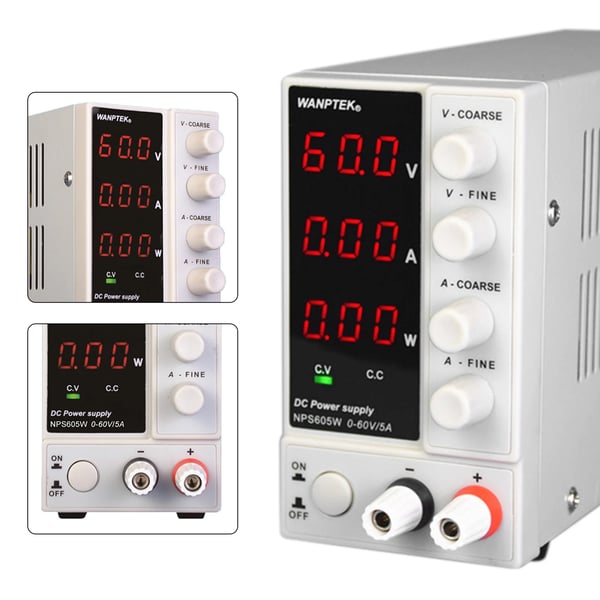 DC Reguleret Strømforsyning, 300W Udgangseffekt, 0-60V Udgangsspænding, 0-5A Strømområde, 220V Indgangsspænding, LED Display