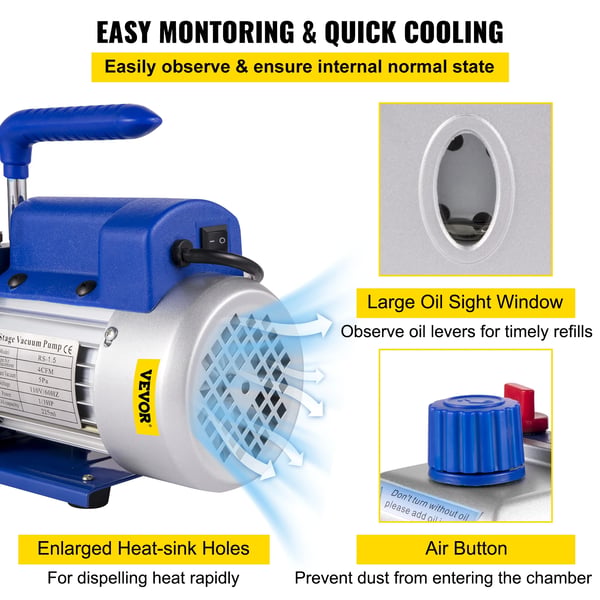 Imupumppu, 4 CFM, 1/3 HP, 2 Gallonan imukammio,4CFM 2 Gallon