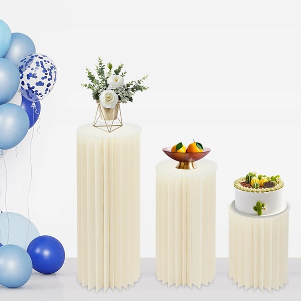 Cylinder Blomsterstand, Holdbar Display Design, Sæt af 3 Stande,HVID