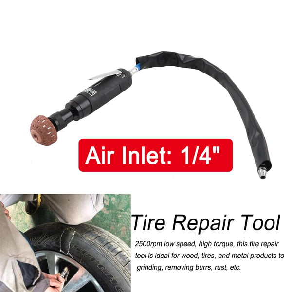 Pneumatisk dæk reparationsværktøj, 2500 RPM hastighed, wolframstål slibehoved, 90 PSI lufttryk, letvægtsdesign på 1,3 kg
