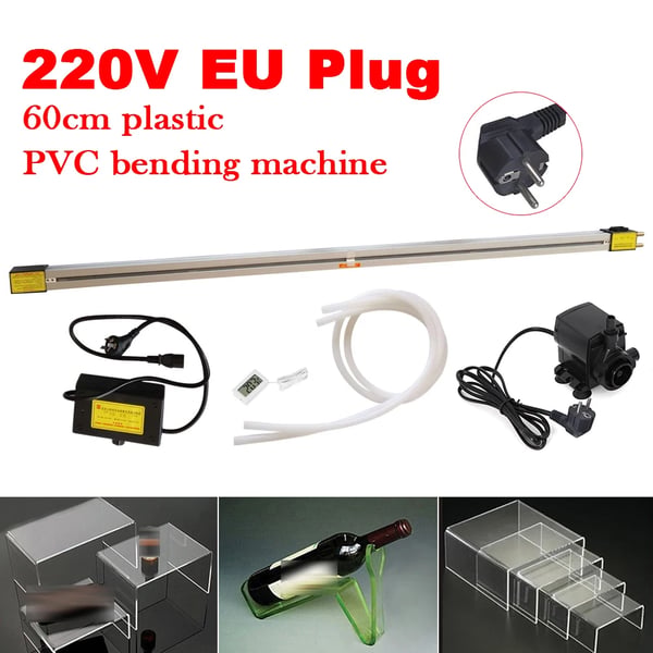 Acrylplast PVC Bøjemaskine, 600 mm Varmebredde, 800 W Effekt, 250-420 °C Temperaturinterval, 6 mm Bøjetykkelse, 60 cm x 5 cm x 4 cm Dimensioner