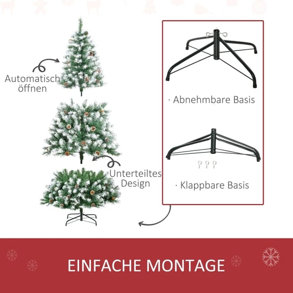 Kunstig Juletræ, Sneede Spidser, Brandsikkert Design,L, Oliven