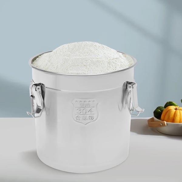 Risopbevaringsbeholder, Airtight Seal, Holdbart Rustfrit Stål,Sølv