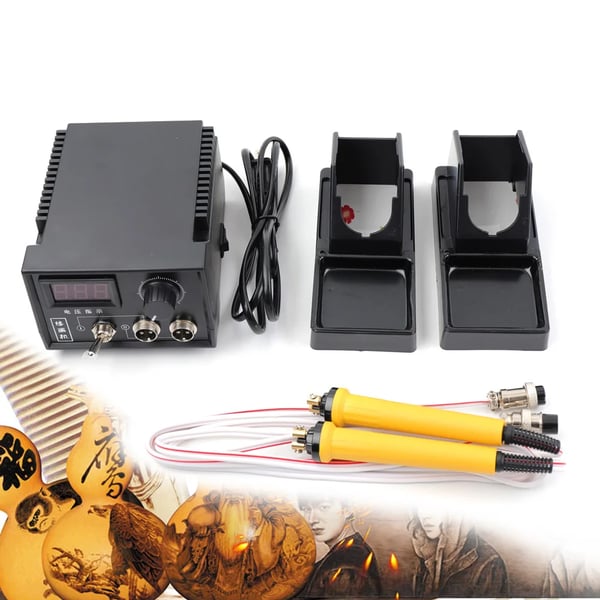 60W Pyrografi Kit, 19 Tips, Digital Temperaturkontroll, Fullständiga Tillbehör