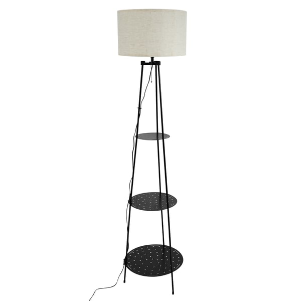 Gulvlampe, 3-niveau hylde, E27 sokkel,Beige