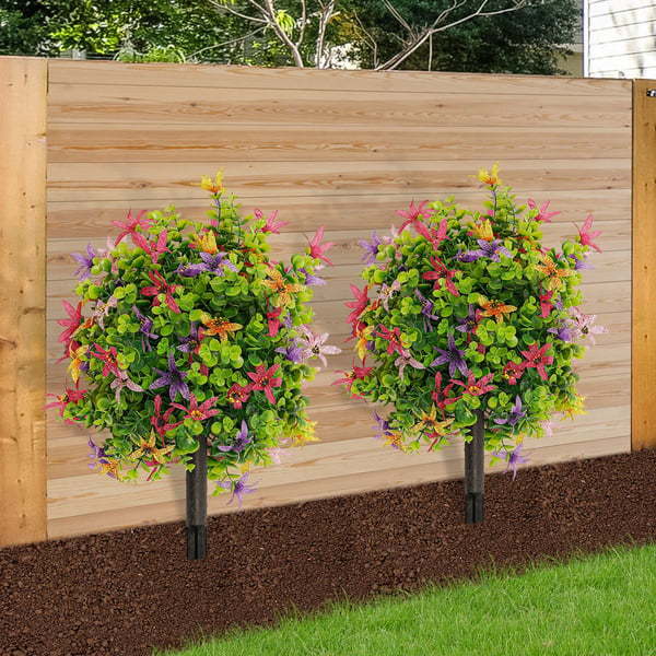 Kunstige Blomst Stakes, Vejrbestandige, Nem Installation,MULTI
