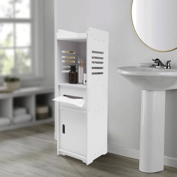 Badeværelsesopbevaringsskab, 4-lags design, miljøvenlige materialer,HVID