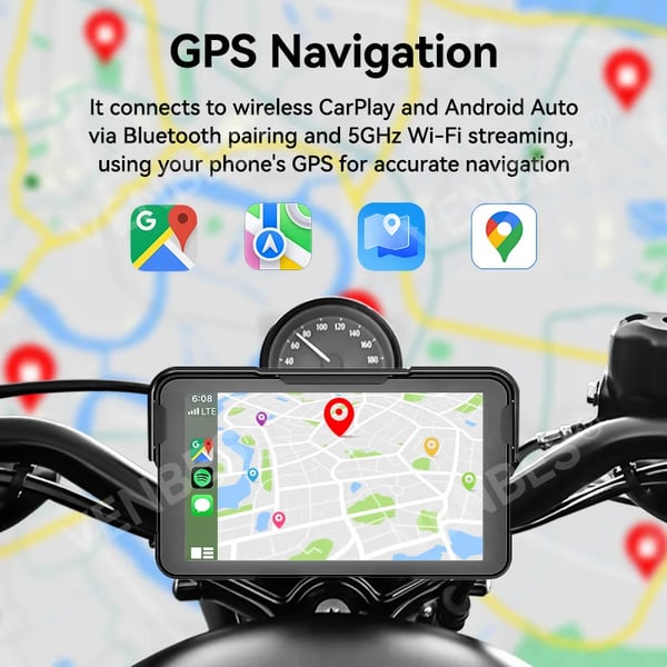 GPS-navigointi, vedenpitävä muotoilu, Bluetooth-yhteys,5 tuuman navigointi
