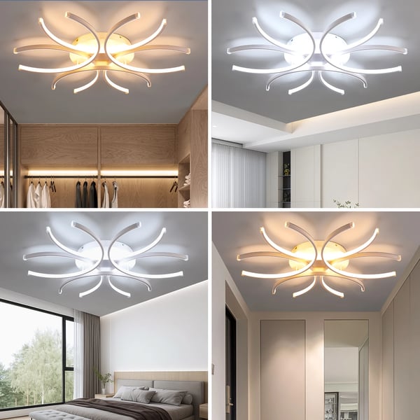 Loftlampe, Fjernbetjening, Dæmpbare Funktioner,HVID, ændrebar, 80x80x8.3cm