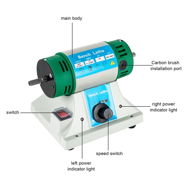 Polermaskin, 320W Motor, Justerbar Hastighet,grön
