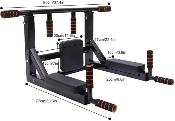 Pull Up Bar, Väggmonterad, Dip Station,svart