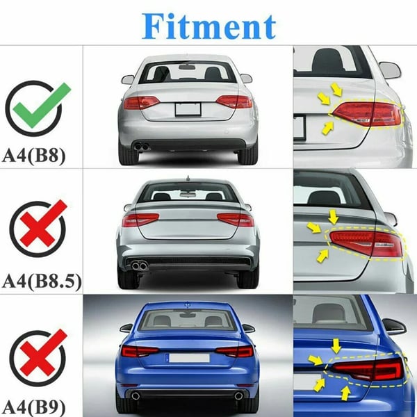 Bagagerums Spoiler, ABS Materiale, Kompatibilitet med AUDI A4 S4 B8,glansende sort