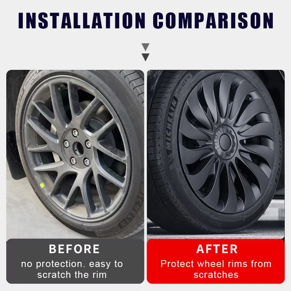 Hjulnav, Kompatibel med Tesla Model 3 Highland, Holdbar ABS Plast,matte sort