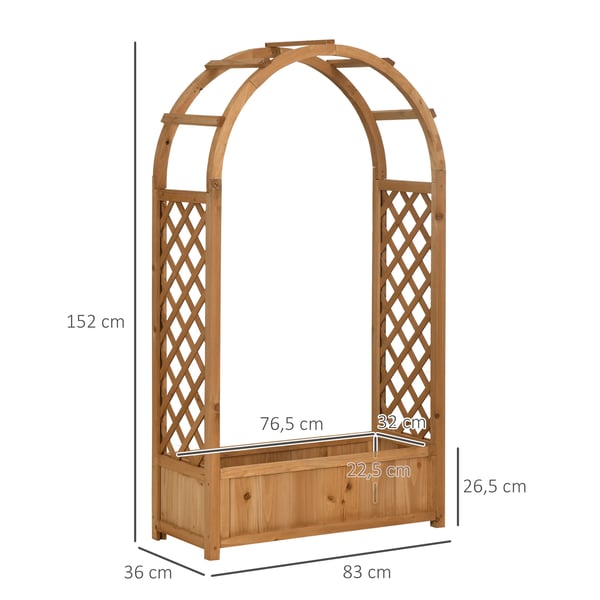 Trellis Plantekasse, Fyrretræ Konstruktion, Egnet til Klatreplanter,Naturligt Træ, 83X36X152Cm