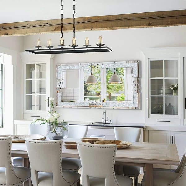 Væg Spejl, Luksuriøs Design, Alsidig Stil,Sølv
