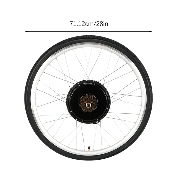 Elcykelkonverteringskit, 1000W Motor, Bakhjulsinstallation,svart
