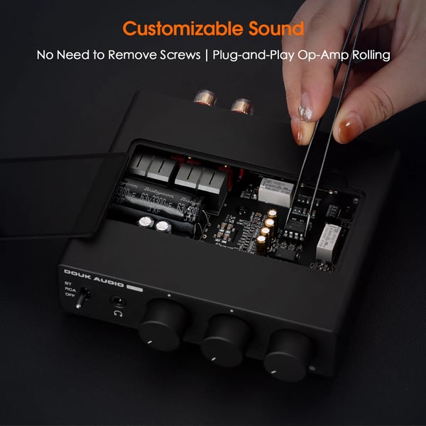 Digital audioforstærker, 300W x 2, Bluetooth 5.1, 20Hz-20kHz, ≤0.003% THD, 130mm x 112mm x 33mm