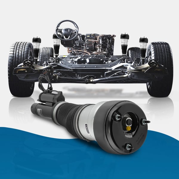 Luftaffjedringsstøddæmper, høj densitet gummi, 65 cm længde, 22 cm bredde, 19 cm højde, kompatibel med Mercedes-Benz