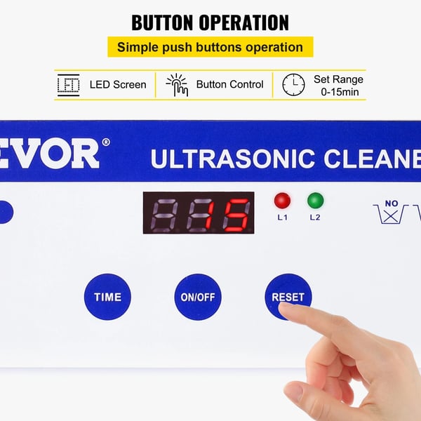 Ultralydrenser, 40kHz dybderensningskraft, gendanner glansen til smykker og briller