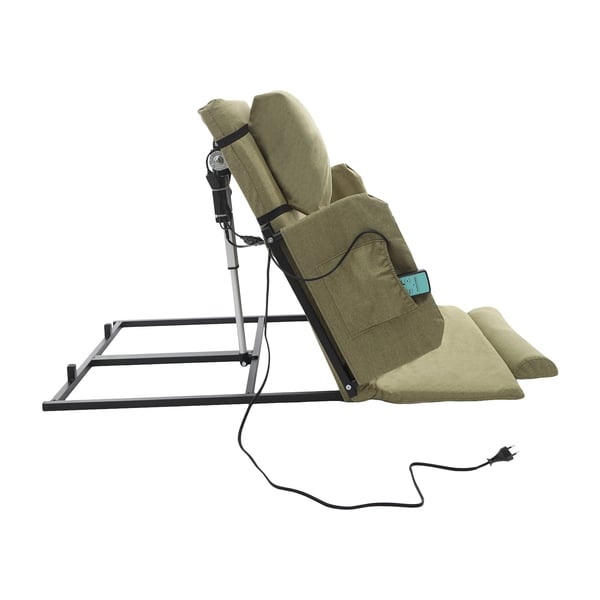 Elektrisk justerbar seng, belastningskapacitet 300 kg, justerbar vinkel 2° til 80°, robust ramme i kulstofstål, høj elasticitet skummateriale, inkluderer sidearmstøtter