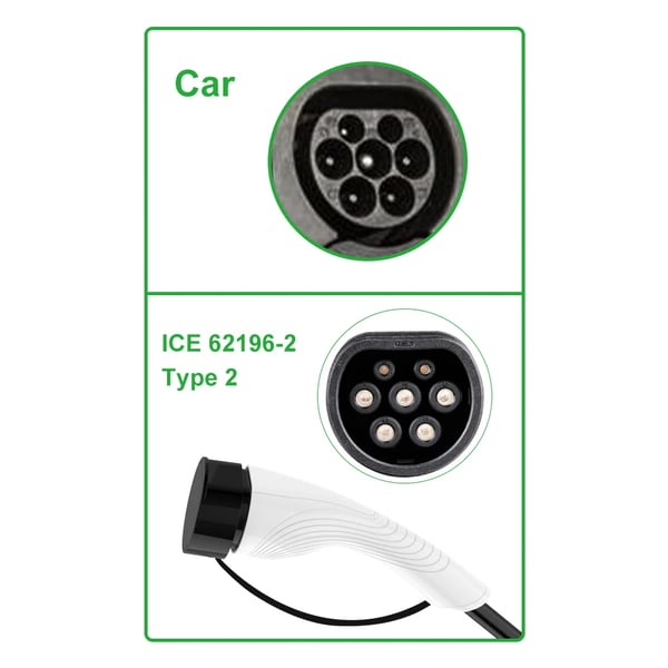 Bærbar EV-lader, 11KW effekt, 5M kabel,11KW 16A 5M, TYPE2