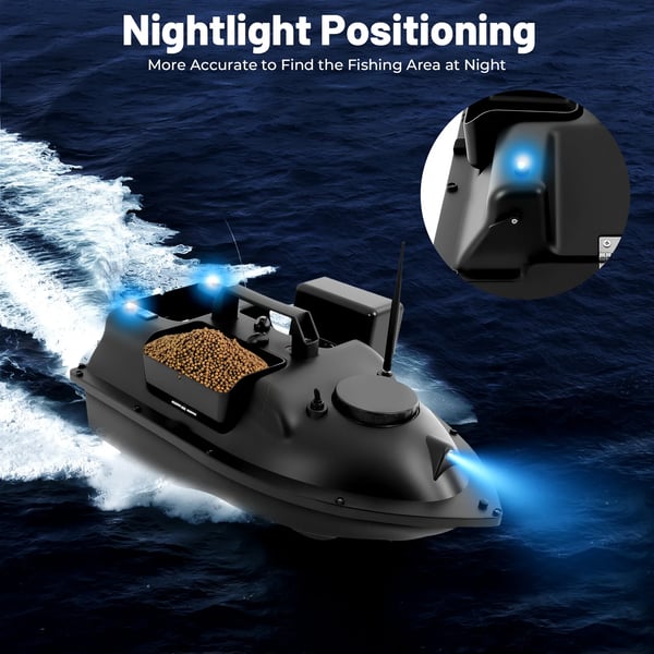 Bait Boat, 500 meter rækkevidde, 2 kg kapacitet,sort