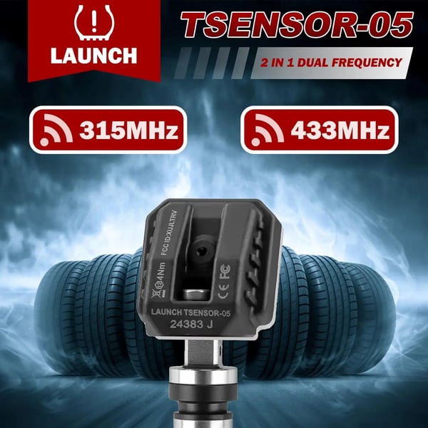 TPMS Sensor, 315MHz/433MHz Kompatibilitet, Høj Præcisionsydelse,4 stk Metal