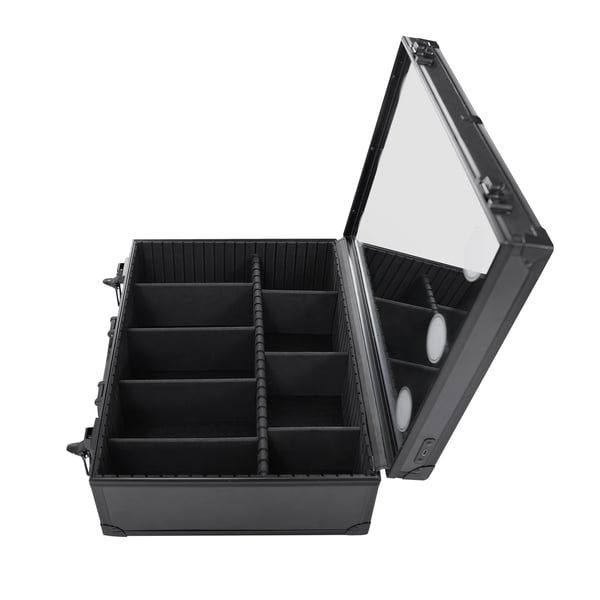 LED kosmetisk makeupetui, justerbar lysstyrke, stor opbevaringskapacitet,L