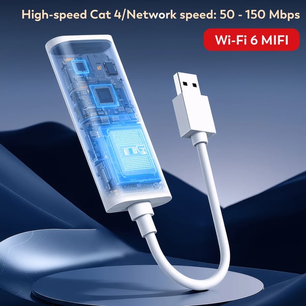 Mobil WiFi Hotspot, 150 Mbps Hastighed, USB Kompatibilitet,Guld