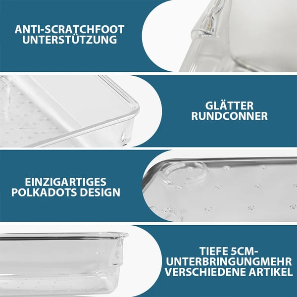 Skuffeorganizersæt, 25 stk. klare plastbakker, miljøvenlige,Klar