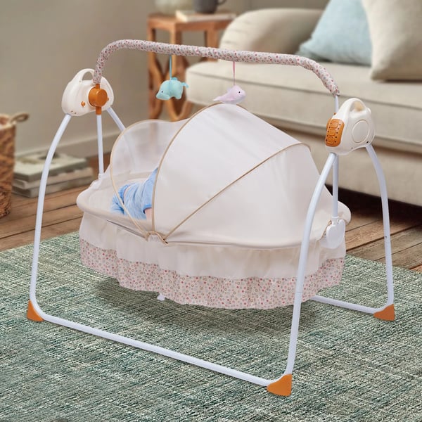Babysving, Bluetooth Musikafspiller, Sammenklappeligt Design,Khaki
