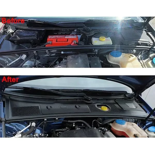 Sort batterikasse dækplade, passer til Audi A4 B6/B7, holdbart plastmateriale,som vist