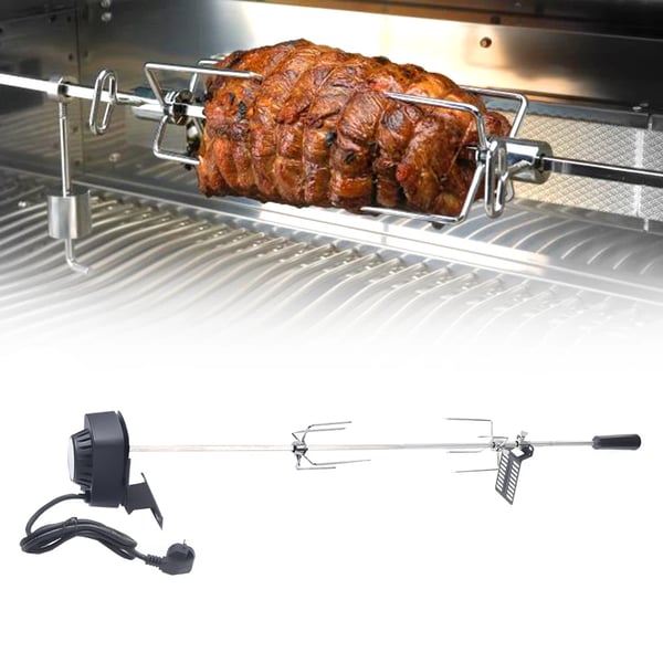 Grilli Sähkötikku, 360° Automaattinen Kierto, 4W Teho, Max. Kuormituskapasiteetti 8kg,Hopea