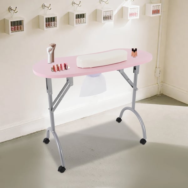 Manikyrbord, Robust Konstruktion, Bärbar Design,Rosa