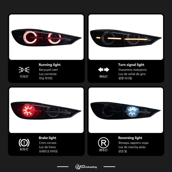 Bilbelysning, LED-bakljus, hållbart ABS-material, LED bakljus