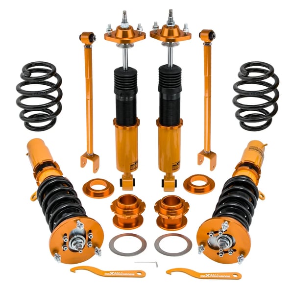 Coilover Kit, Justerbar Højde, 24 Niveauer af Dæmpning, Kompatibel med BMW Coupe E46 3 Serie