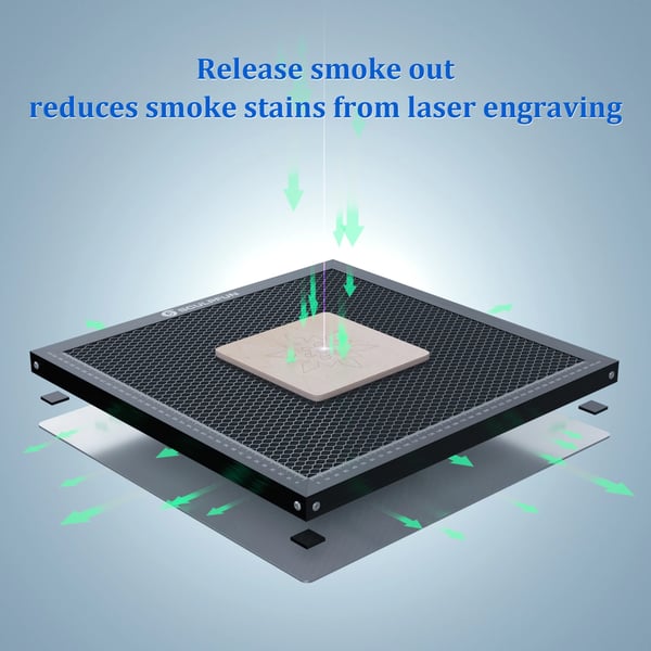Laser Skæring Arbejdsbord, 400mm x 400mm, Stålmateriale, Kompatibilitet med CO2 og Diode Gravører, Høj Planhed for Præcisionsskæring