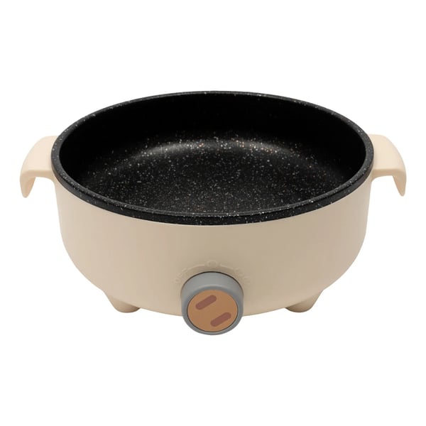 Elektrisk Mini Hot Pot, Bærbar Kogeren til 1-2 Personer, Brugervenligt Design,Khaki