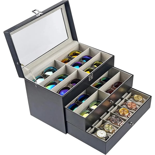 Solsikker Organizer, 24 Pladser, Skuffe Inkluderet,sort