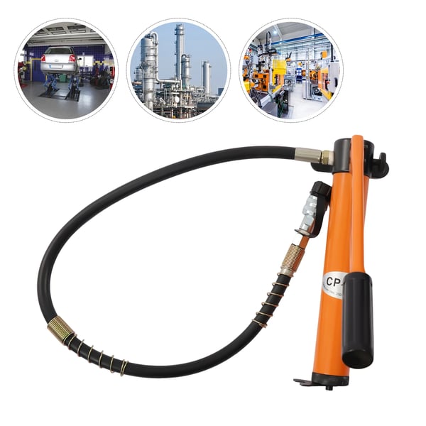 Hydraulisk Håndpumpe, Maksimalt Tryk 70 Mpa, Oliereserver 350 CC, Pumpens Krop Længde 33 cm, Lavtryks Hastighed 2 L/s, Håndtag Længde 34 cm