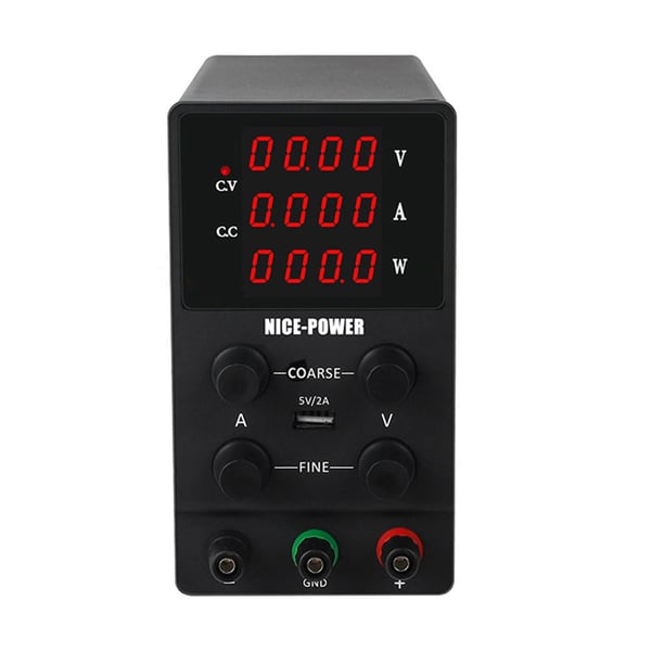 Reguleret Strømforsyning, 0-30 V Udgange, 0-10 A Strøm, USB Opladningsinterface,EU