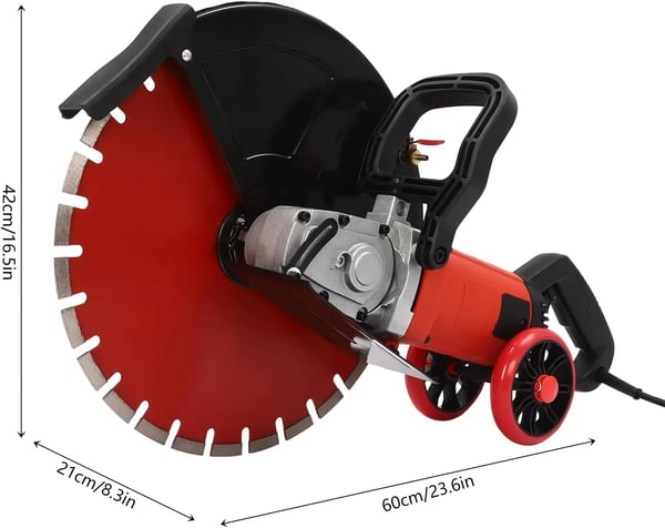 Elektrisk Betonfuger, 4000W Motor, Justerbart Beskyttelseshætte,Rød