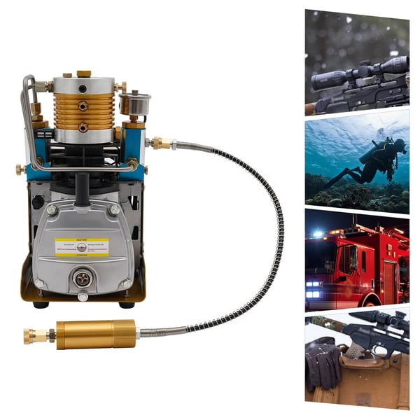 Kannettava PCP-ilmakompressori, säädettävä paine 5-30MPA, korkea täyttönopeus 2800rpm,EU, 220V