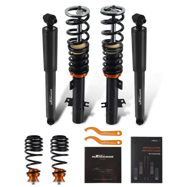 Koejousitus, korkeussäädettävä, yhteensopiva Peugeot 207 2006-2014, jousikanta etu 7 kg/mm, jousikanta taka 2 kg/mm, iskunvaimentimen halkaisija 51mm