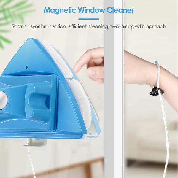 Magnetisk Glasrens, Dobbelt-Sidet, 5 Justerbare Gear, Egnet til 4-28mm Tykkelse,blå