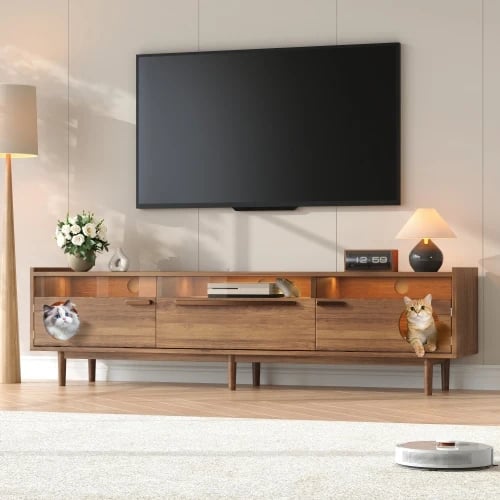 TV-bänk Set, MDF-material, 120 x 40 x 50 cm, Lämplig för TV-apparater upp till 65 tum, Stöder upp till 50 kg, Polerade kanter för säkerhet