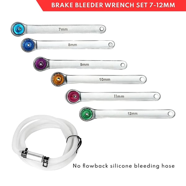 Bremsebleeder Nøglesæt, 7mm, 8mm, 9mm, 10mm, 1,2m Slange