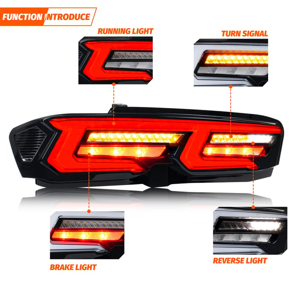 LED Baglygter, ABS Plastikhus, Passer til Chevrolet Camaro 2019-2025, 35 Watt, 12 V, IP67 Vandtæt