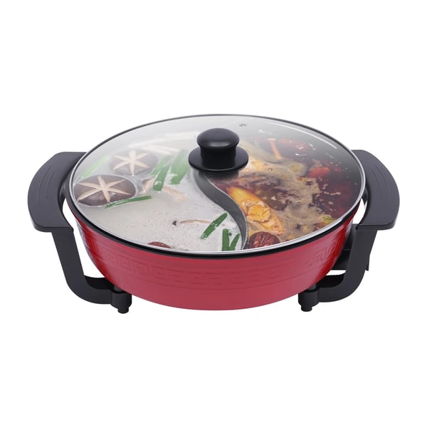 Hot Pot, 6L kapacitet, 5-trins temperaturkontrol,Rød